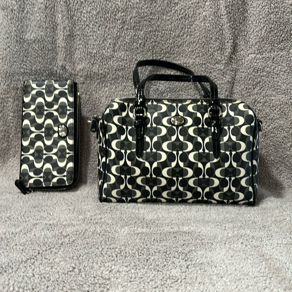 Small coach bag with matching wallet